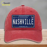 Nashville Tennessee Blue Novelty License Plate Hat Tag Unconstructed Cotton / Red