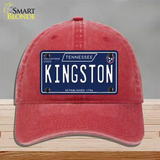 Kingston Tennessee Blue Novelty License Plate Hat Tag Unconstructed Cotton / Red