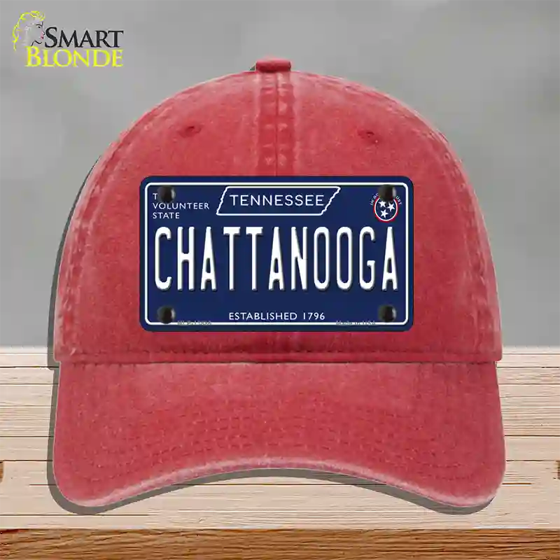 Chattanooga Tennessee Blue Novelty License Plate Hat Tag Unconstructed Cotton / Red