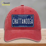 Chattanooga Tennessee Blue Novelty License Plate Hat Tag Unconstructed Cotton / Red