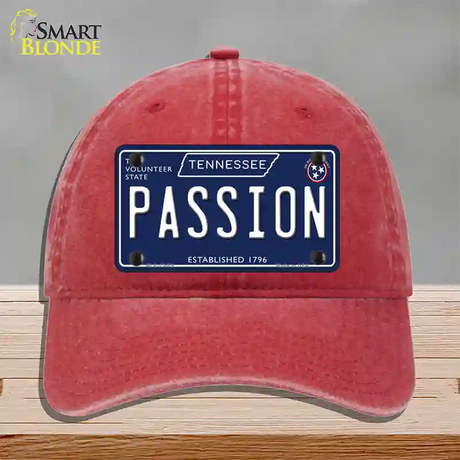 Passion Tennessee Blue Novelty License Plate Hat Tag Unconstructed Cotton / Red