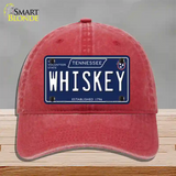 Whiskey Tennessee Blue Novelty License Plate Hat Tag Unconstructed Cotton / Red