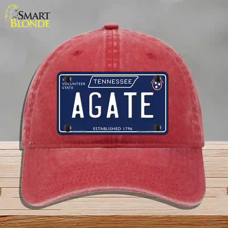 Agate Tennessee Blue Novelty License Plate Hat Tag Unconstructed Cotton / Red