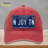 N Joy TN Tennessee Blue Novelty License Plate Hat Tag Unconstructed Cotton / Red