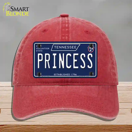 Princess Tennessee Blue Novelty License Plate Hat Tag Unconstructed Cotton / Red