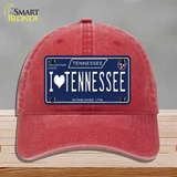 I Heart TN Tennessee Blue Novelty License Plate Hat Tag Unconstructed Cotton / Red