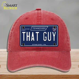 That Guy Tennessee Blue Novelty License Plate Hat Tag Unconstructed Cotton / Red