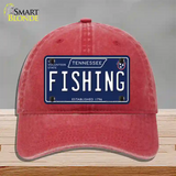 Fishing Tennessee Blue Novelty License Plate Hat Tag Unconstructed Cotton / Red