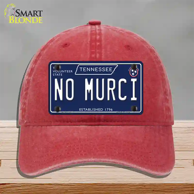 No Murci Tennessee Blue Novelty License Plate Hat Tag Unconstructed Cotton / Red