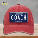 Coach Tennessee Blue Novelty License Plate Hat Tag Unconstructed Cotton / Red