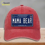 Mama Bear Tennessee Blue Novelty License Plate Hat Tag Unconstructed Cotton / Red