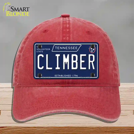 Climber Tennessee Blue Novelty License Plate Hat Tag Unconstructed Cotton / Red