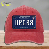 URGR8 Tennessee Blue Novelty License Plate Hat Tag Unconstructed Cotton / Red