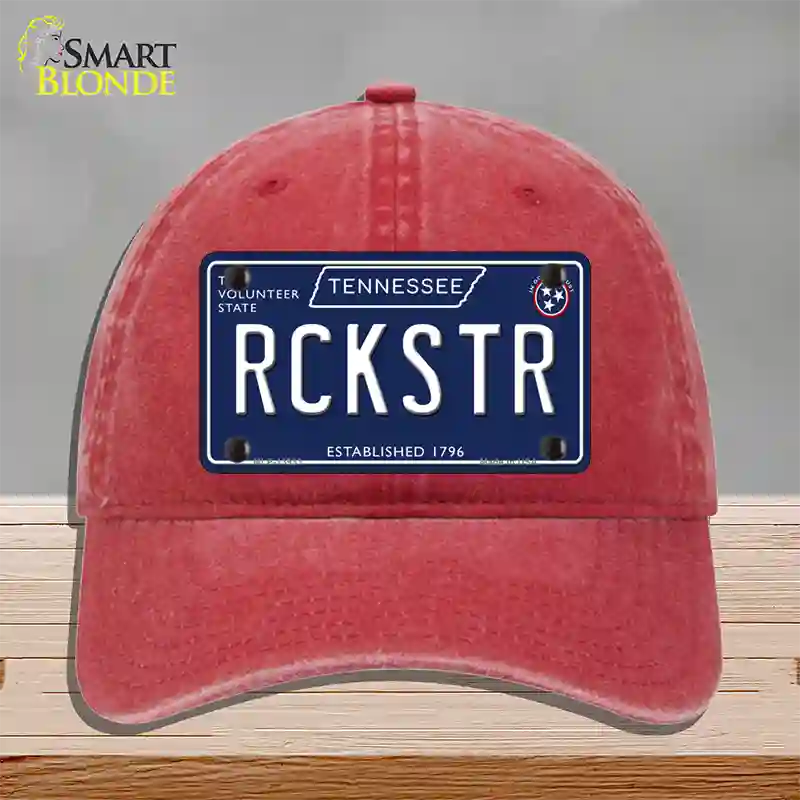 Rckstr Tennessee Blue Novelty License Plate Hat Tag Unconstructed Cotton / Red