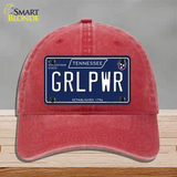 Grlpwr Tennessee Blue Novelty License Plate Hat Tag Unconstructed Cotton / Red