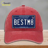 Best M8 Tennessee Blue Novelty License Plate Hat Tag Unconstructed Cotton / Red