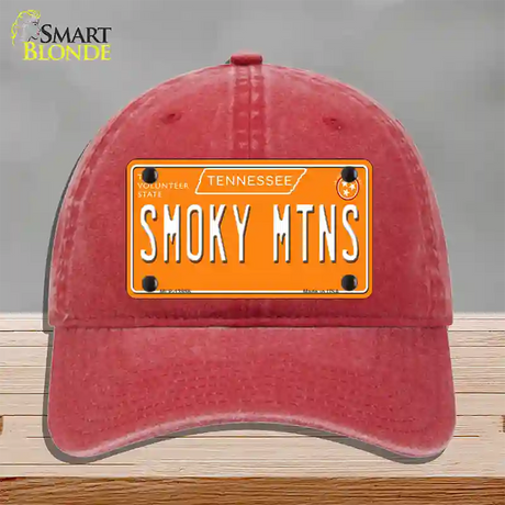 Smoky Mtns Tennessee Orange Novelty License Plate Hat Tag Unconstructed Cotton / Red