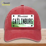 Gatlinburg Tennessee Novelty License Plate Hat Tag Unconstructed Cotton / Red