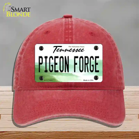 Pigeon Forge Tennessee Novelty License Plate Hat Tag Unconstructed Cotton / Red