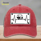 Camping Heart Beat Novelty License Plate Hat Tag Unconstructed Cotton / Red