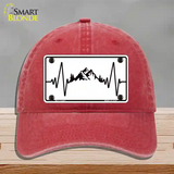 Mountains Heart Beat Novelty License Plate Hat Tag Unconstructed Cotton / Red