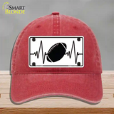 Football Heart Beat Novelty License Plate Hat Tag Unconstructed Cotton / Red