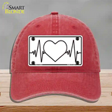 Love Heart Beat Novelty License Plate Hat Tag Unconstructed Cotton / Red