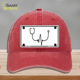 Stethoscope Heart Beat Novelty License Plate Hat Tag Unconstructed Cotton / Red