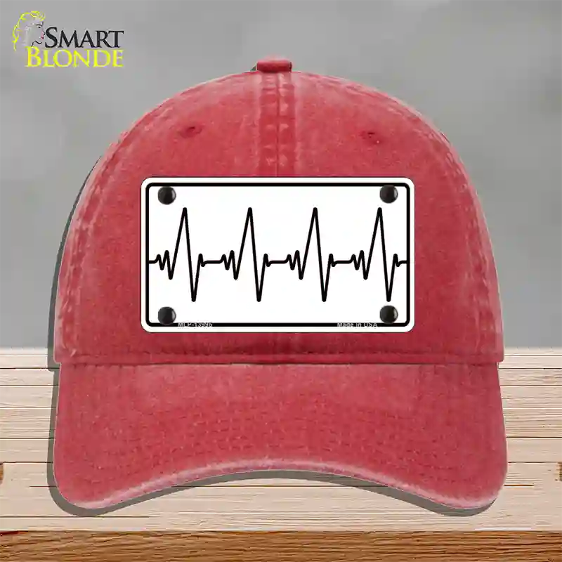 Heart Beats Novelty License Plate Hat Tag Unconstructed Cotton / Red