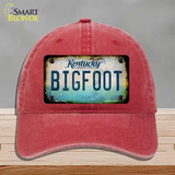 Bigfoot Kentucky Novelty License Plate Hat Tag Unconstructed Cotton / Red