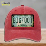 Bigfoot New Hampshire Novelty License Plate Hat Tag Unconstructed Cotton / Red