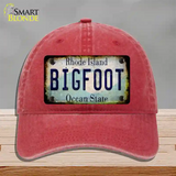 Bigfoot Rhode Island Novelty License Plate Hat Tag Unconstructed Cotton / Red