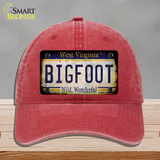 Bigfoot West Virginia Novelty License Plate Hat Tag Unconstructed Cotton / Red