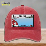 Maine Lobster Blank Novelty License Plate Hat Unconstructed Cotton / Red