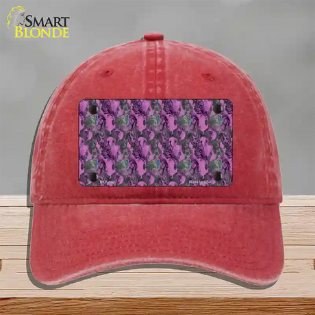 Purple Vortex Novelty License Plate Hat Unconstructed Cotton / Red