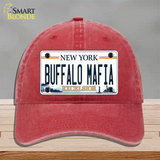 Buffalo Mafia New York Excelsior Novelty License Plate Hat Unconstructed Cotton / Red