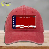 Michigan Bicentennial 76 State Blank Novelty License Plate Hat Unconstructed Cotton / Red