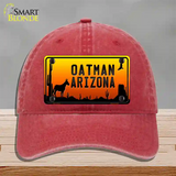 Oatman Arizona Scenic Background Novelty License Plate Hat Unconstructed Cotton / Red