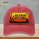 Oatman Kokopelli Arizona Scenic Background Novelty License Plate Hat Unconstructed Cotton / Red