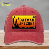 Oatman Flag Arizona Scenic Background Novelty License Plate Hat Unconstructed Cotton / Red