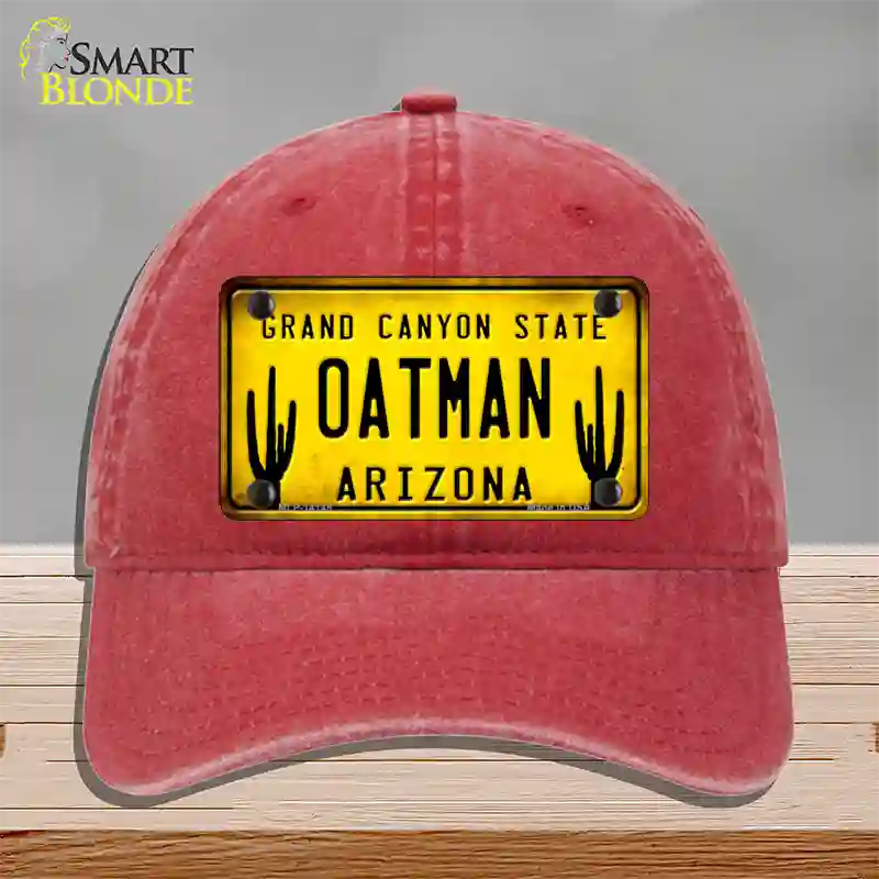 Arizona Oatman Yellow Novelty License Plate Hat Unconstructed Cotton / Red