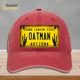 Arizona Oatman Yellow Novelty License Plate Hat Unconstructed Cotton / Red