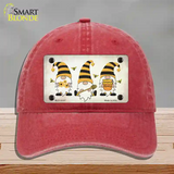 Gnomes Honeybees Novelty License Plate Hat Unconstructed Cotton / Red