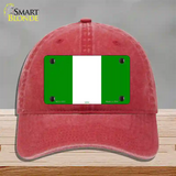 Nigeria Flag Novelty License Plate Hat Unconstructed Cotton / Red