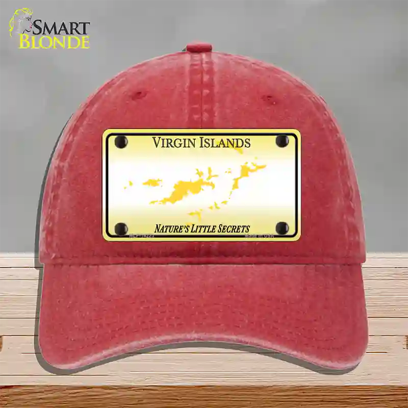 Virgin Islands Blank Novelty License Plate Hat Unconstructed Cotton / Red