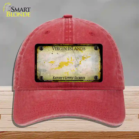 Virgin Islands Rusty Blank Novelty License Plate Hat Unconstructed Cotton / Red