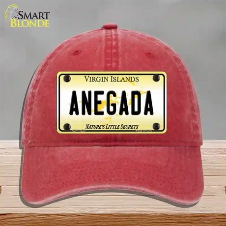 Virgin Islands Anegada Novelty License Plate Hat Unconstructed Cotton / Red