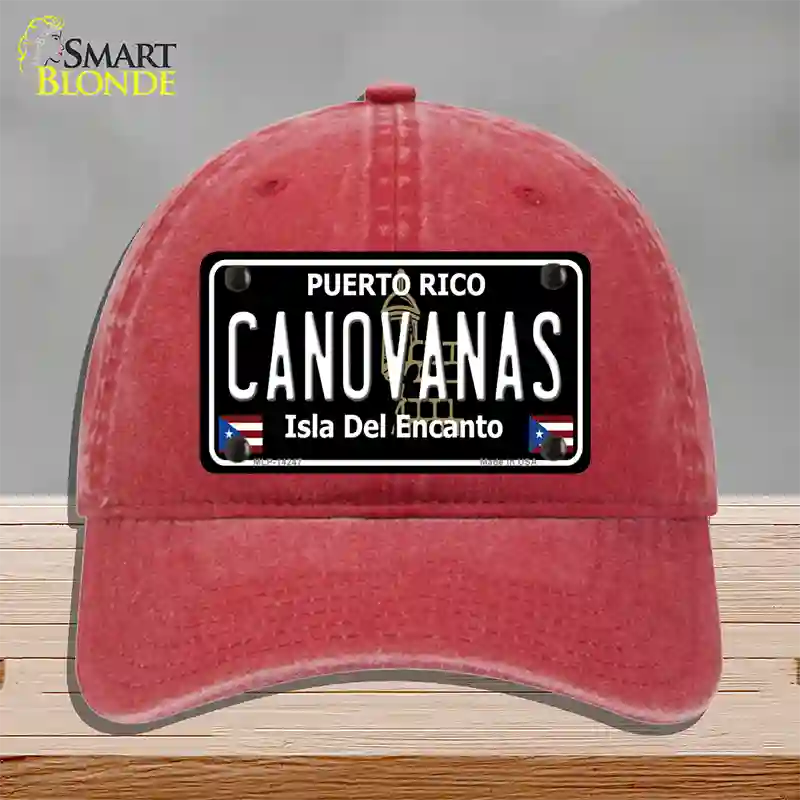 Canovanas Puerto Rico Black Novelty License Plate Hat Unconstructed Cotton / Red