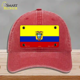 Ecuador Flag Novelty License Plate Hat Unconstructed Cotton / Red