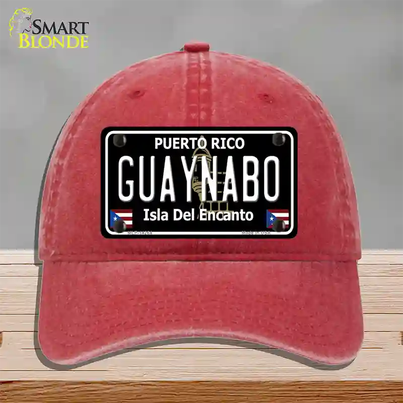 Guaynabo Puerto Rico Black Novelty License Plate Hat Unconstructed Cotton / Red